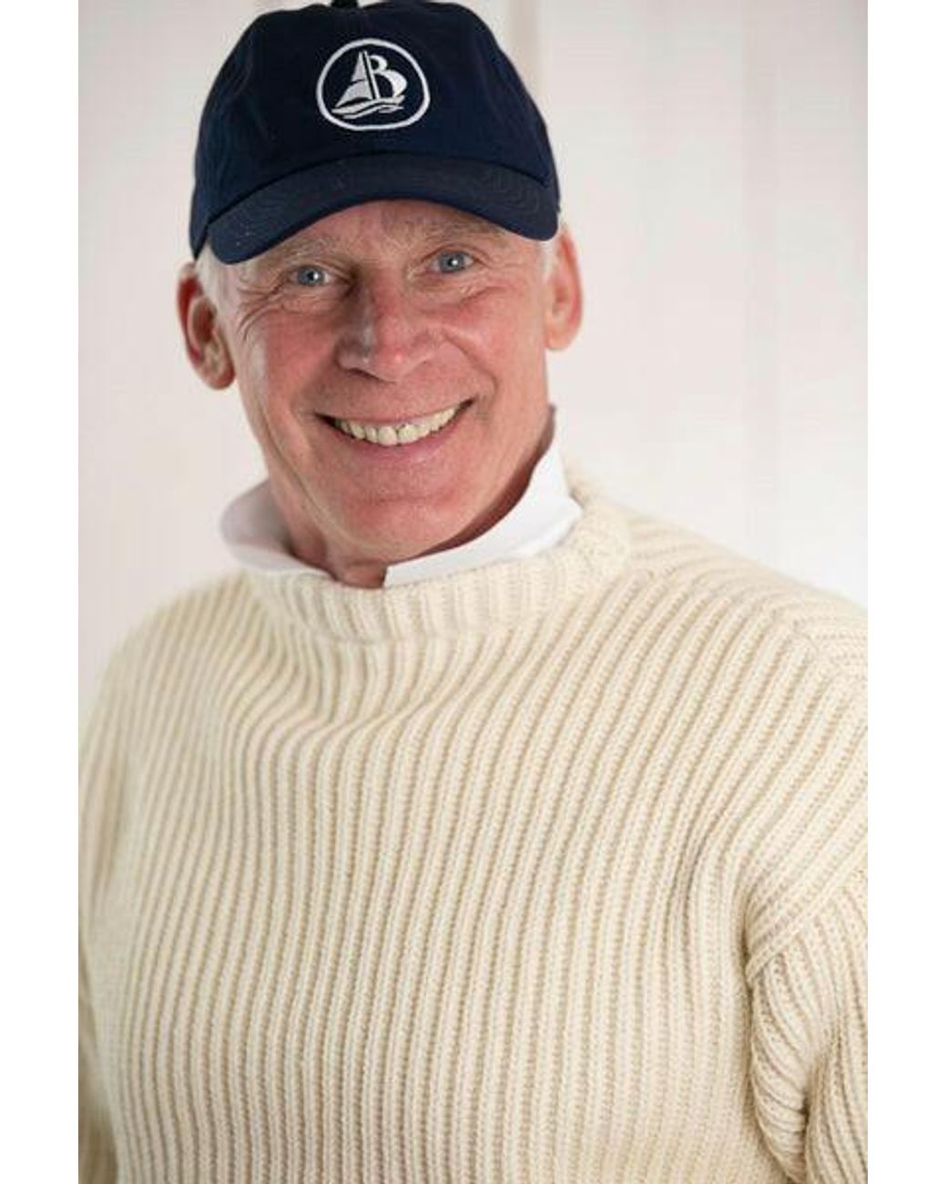 Arthur Beale White Erebus Boat Neck Pullover for men