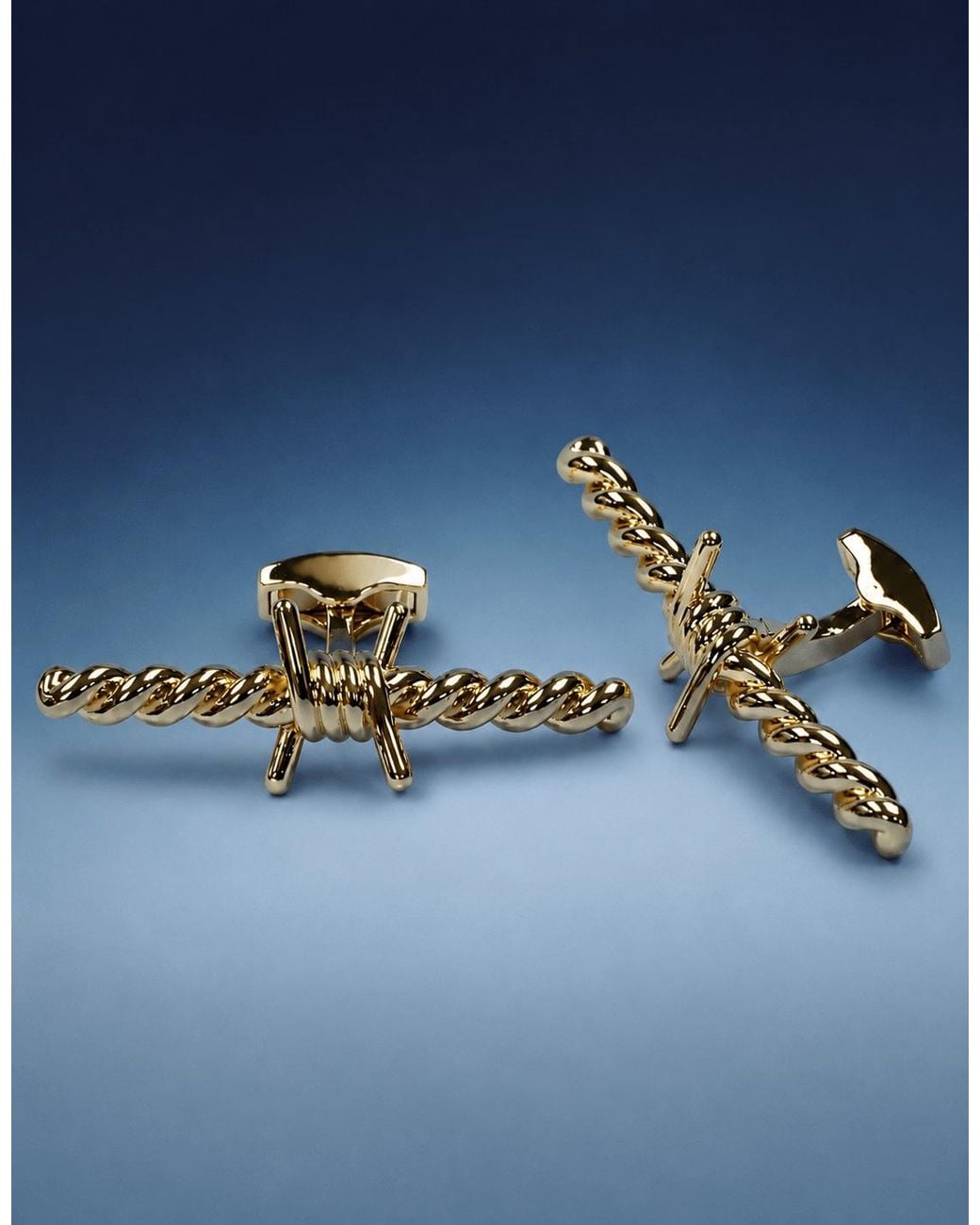 Gresham Blake Metallic Barbed Wire Cufflinks for men