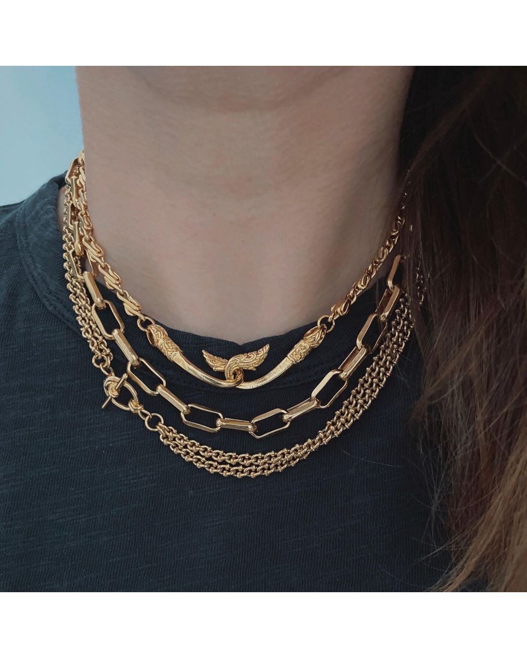 IN CAUDA VENENUM Metallic Andromaque Necklace