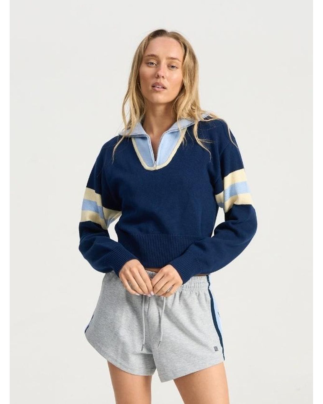 Bondi Active Blue Victory Zip Knit