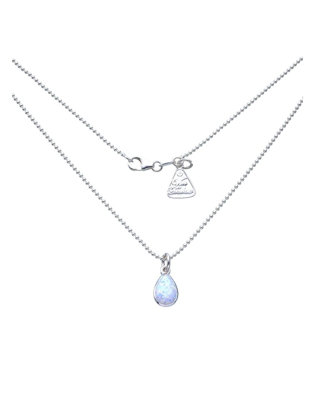 Von Treskow Metallic Pear Czelline Opal Box Chain Necklace