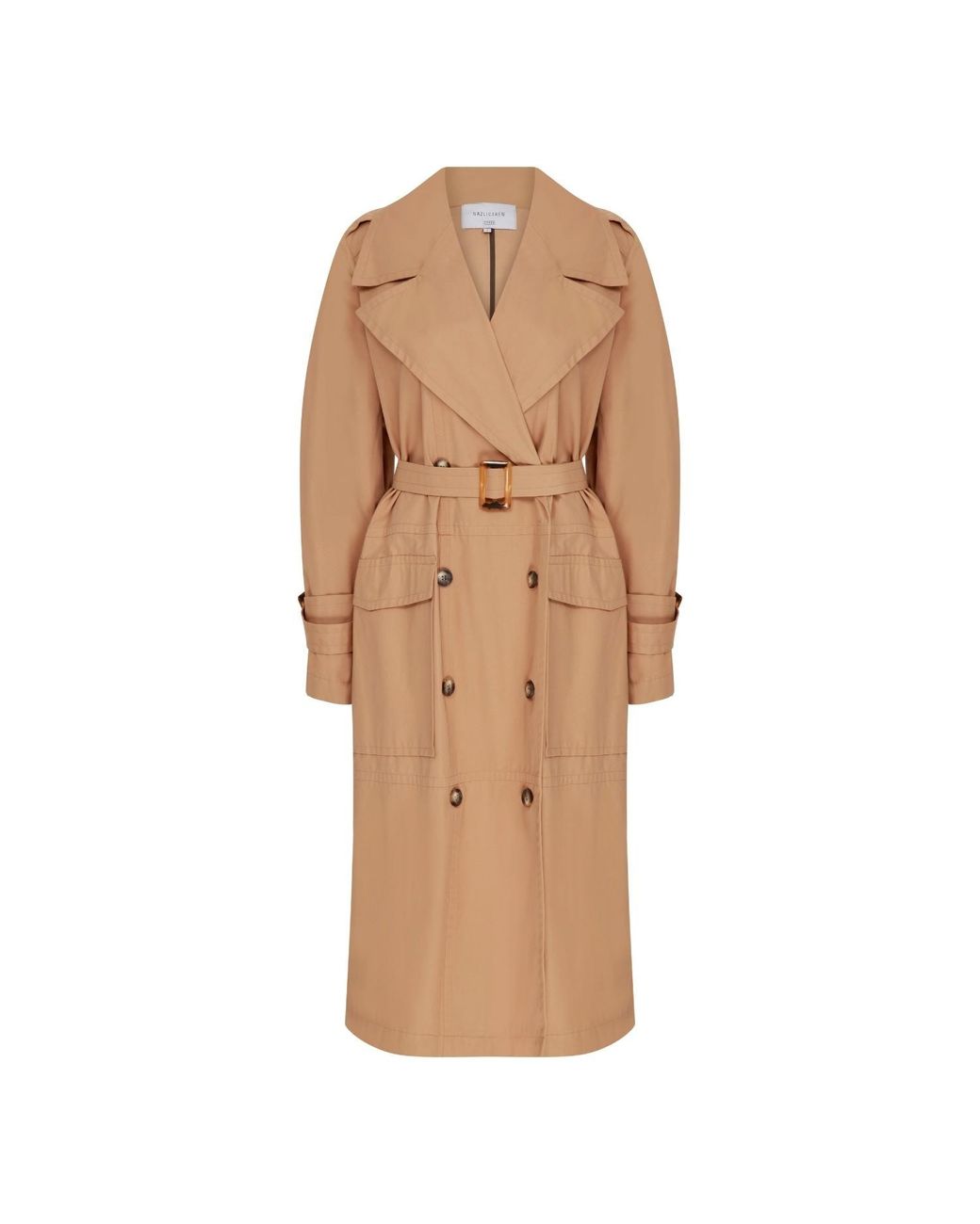 NAZLI CEREN Natural Neutrals Shelly Cotton Trenchcoat