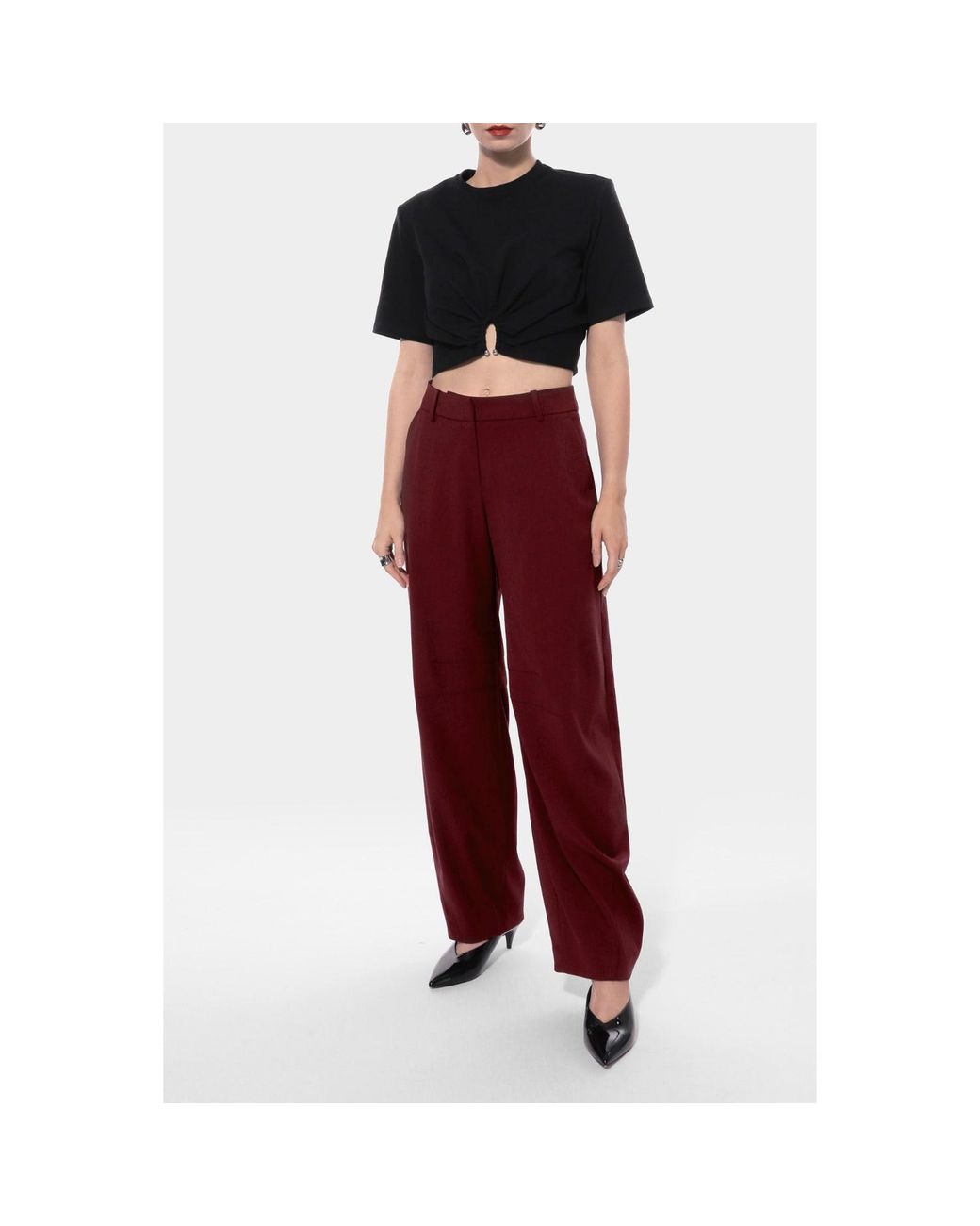 AGGI by HALEWSKI Black Krisa Smocked Crop Top