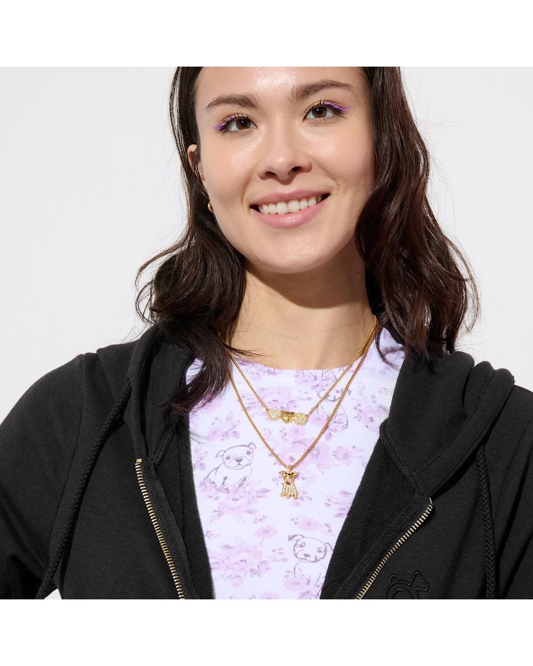 Cloud Haven Metallic Mini Cz Smiling Pittie Pendant Necklace
