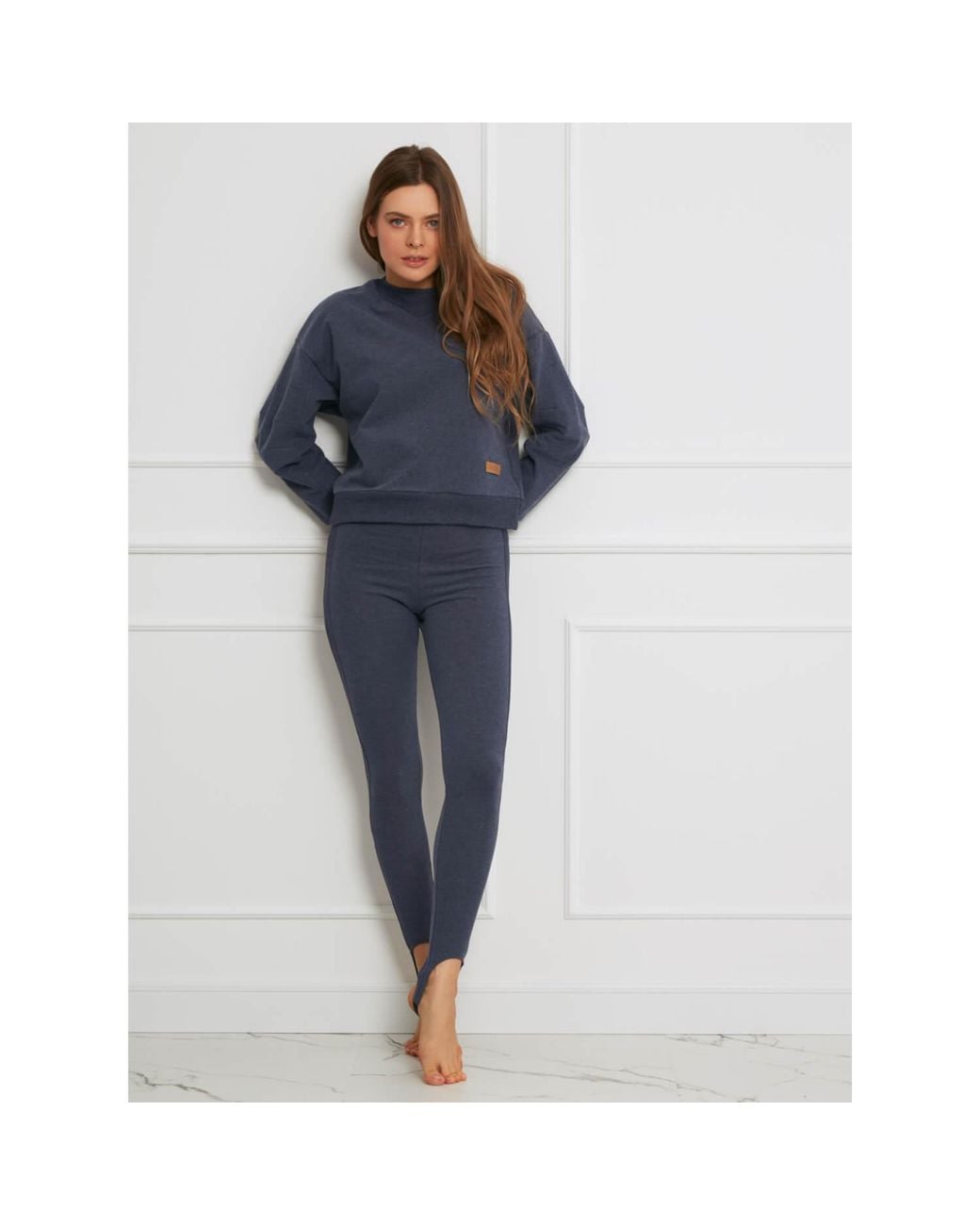 Oh!Zuza Blue Short Sweatshirt & Stirrup Leggings Set