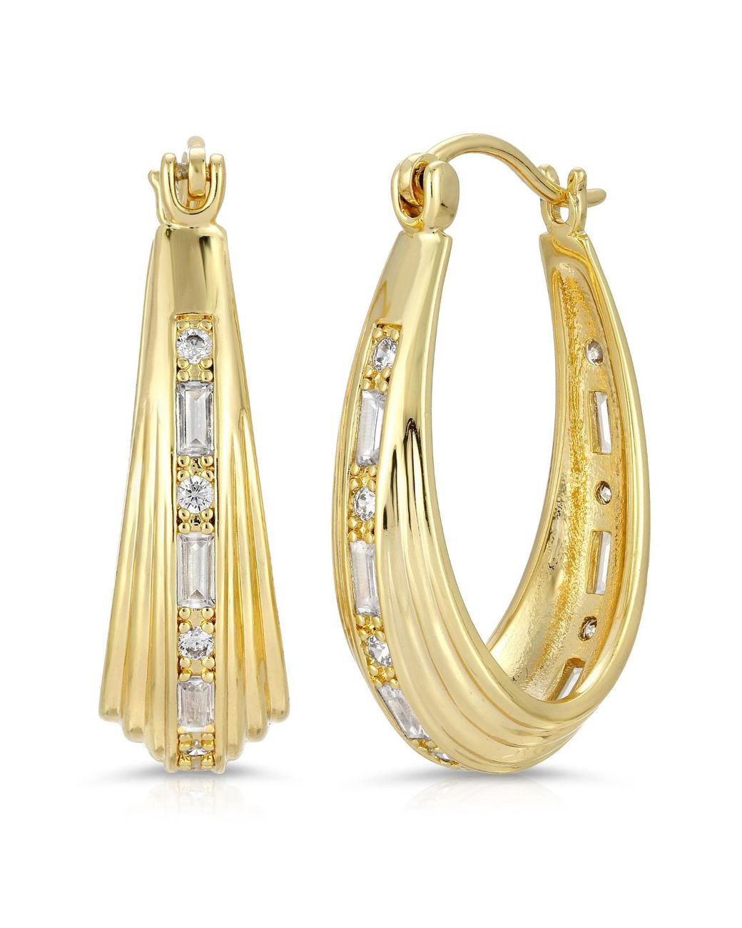 Glamrocks Jewelry Metallic Inner Light Hoops