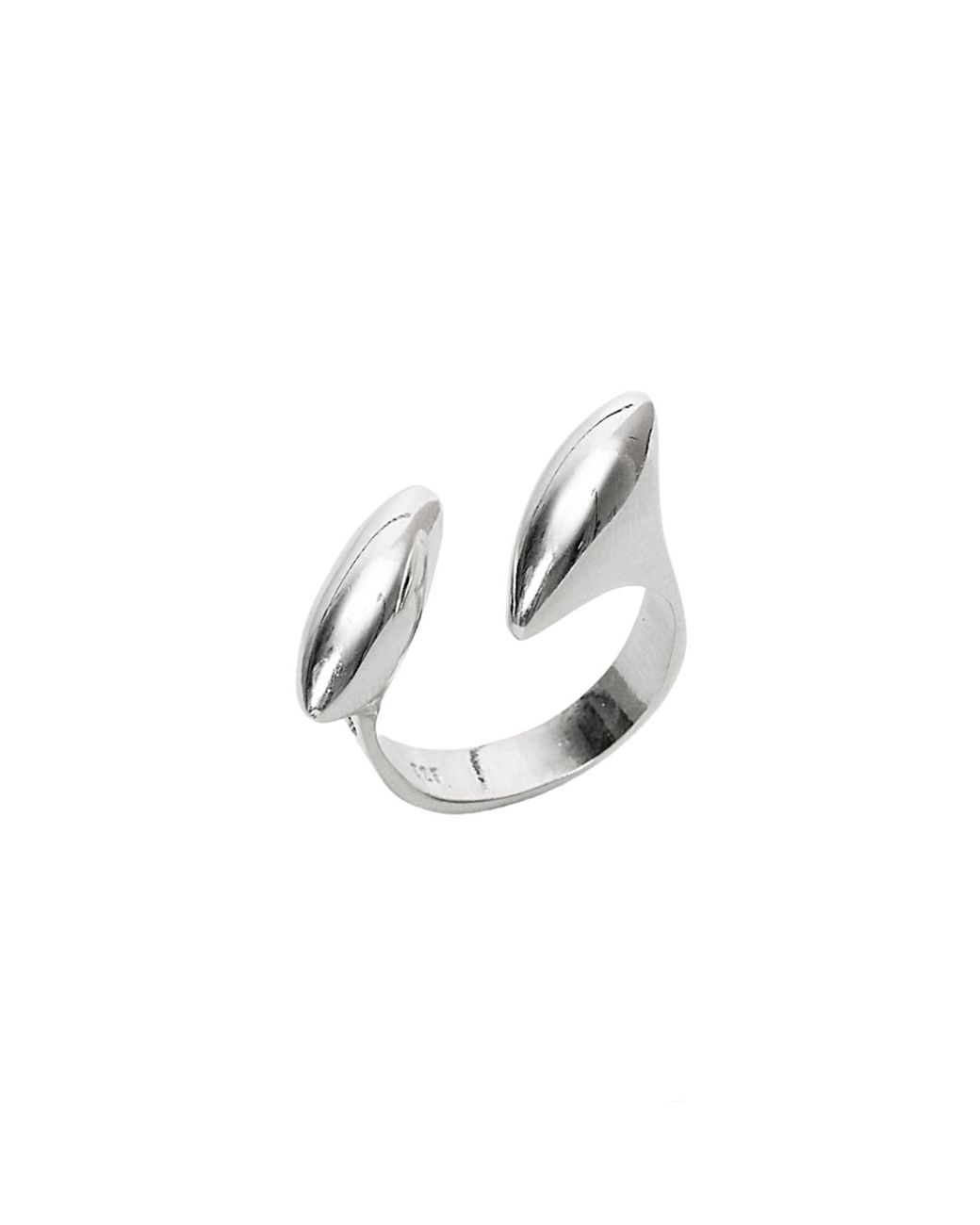Spero London Metallic Double Marquise Sterling Adjustable Ring