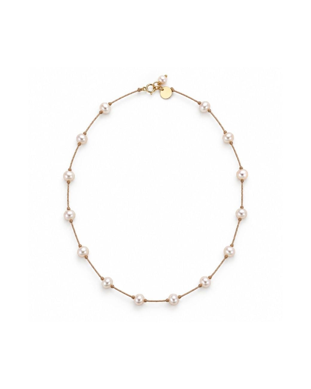 Lalinde Metallic Neutrals Floating Pearl Choker