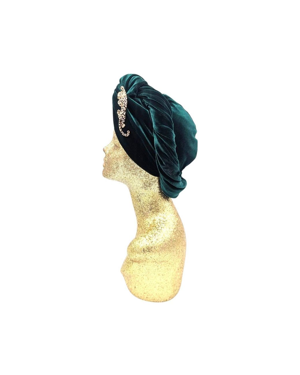Julia Clancey Blue Classic Madam Forest Leopardita Turban