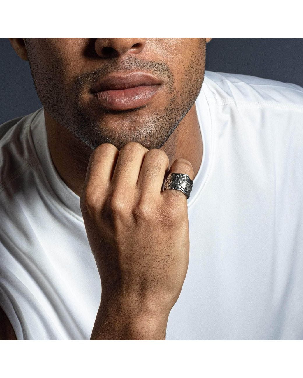German Kabirski Metallic Esker Handmade Ring With A Sculptural Effect for men