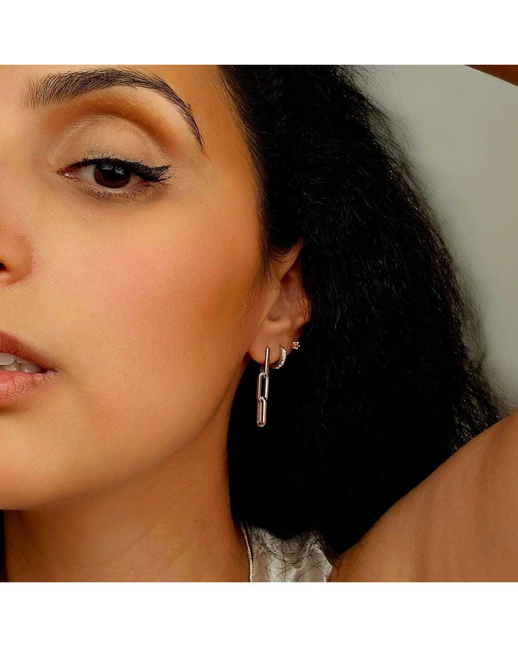 Sophelia White Paperclip Link Chain Everyday Drop Sterling Earrings