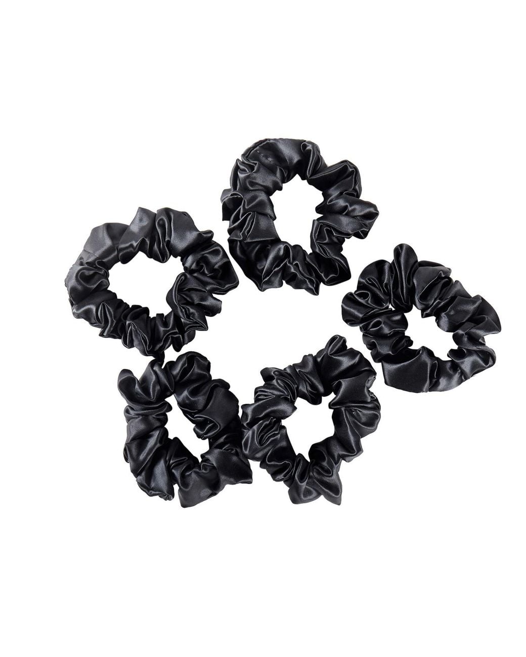 Soft Strokes Silk Blue Pure Mulberry Silk Regular Scrunchie Set Of Five
