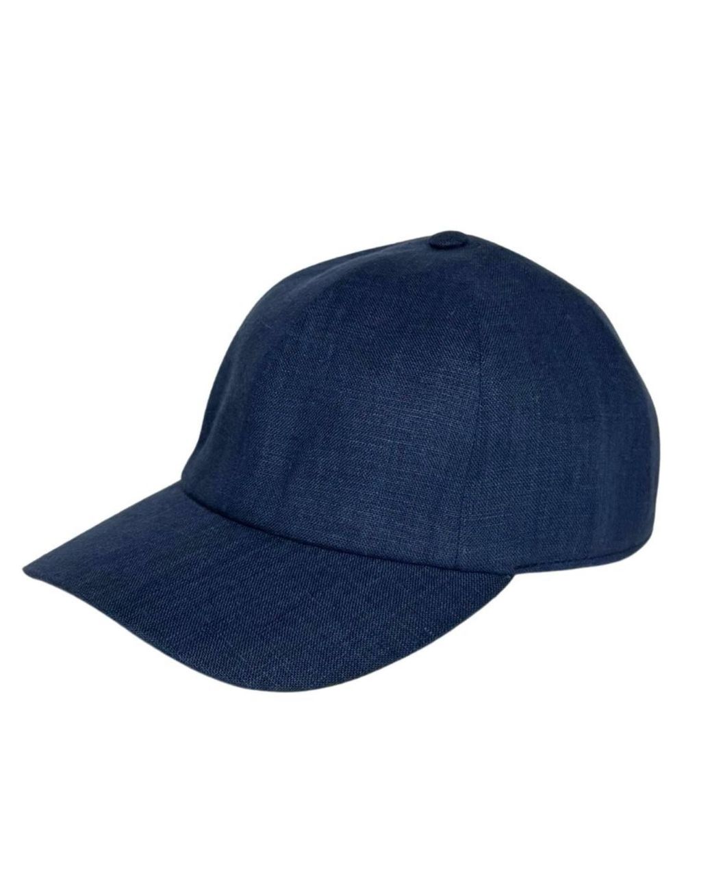 Cachemio Blue Minimalist Linen Baseball Cap for men