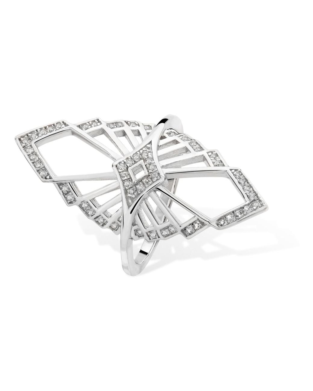 Lucy Quartermaine Metallic Solid Sterling Mirror Chrysler Ring