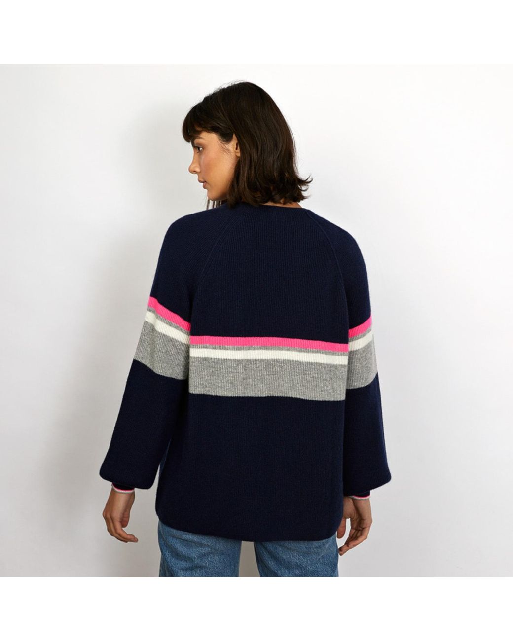 Cove Blue Neon Stripe Cardigan