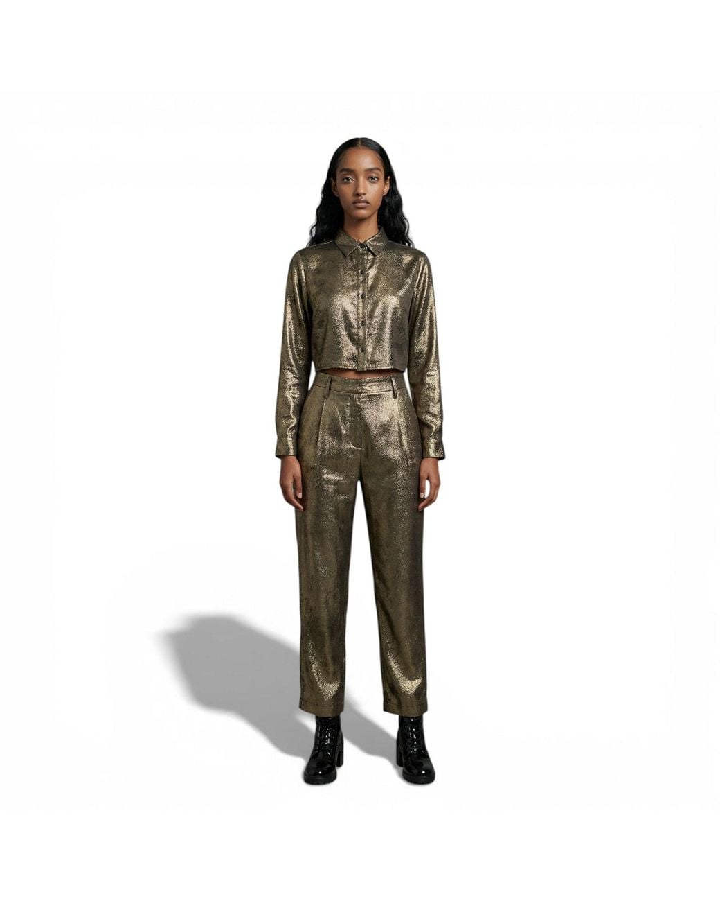 Monzlapur New York Green Burnt Cropped Shirt