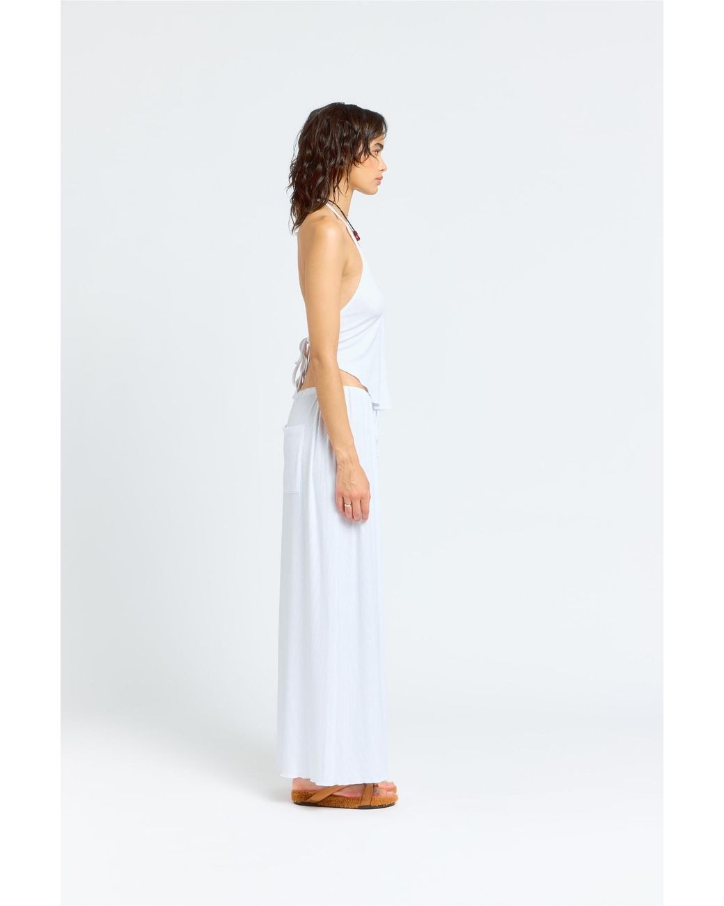 Sâb Studio White Isla Halter Top