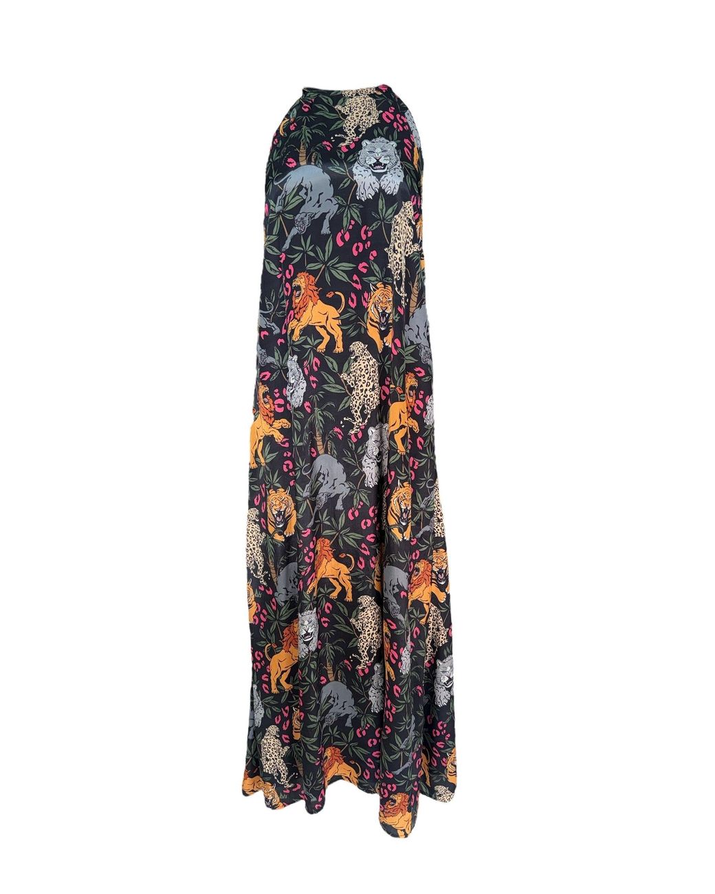 Any Old Iron White Big Cats Halter Dress