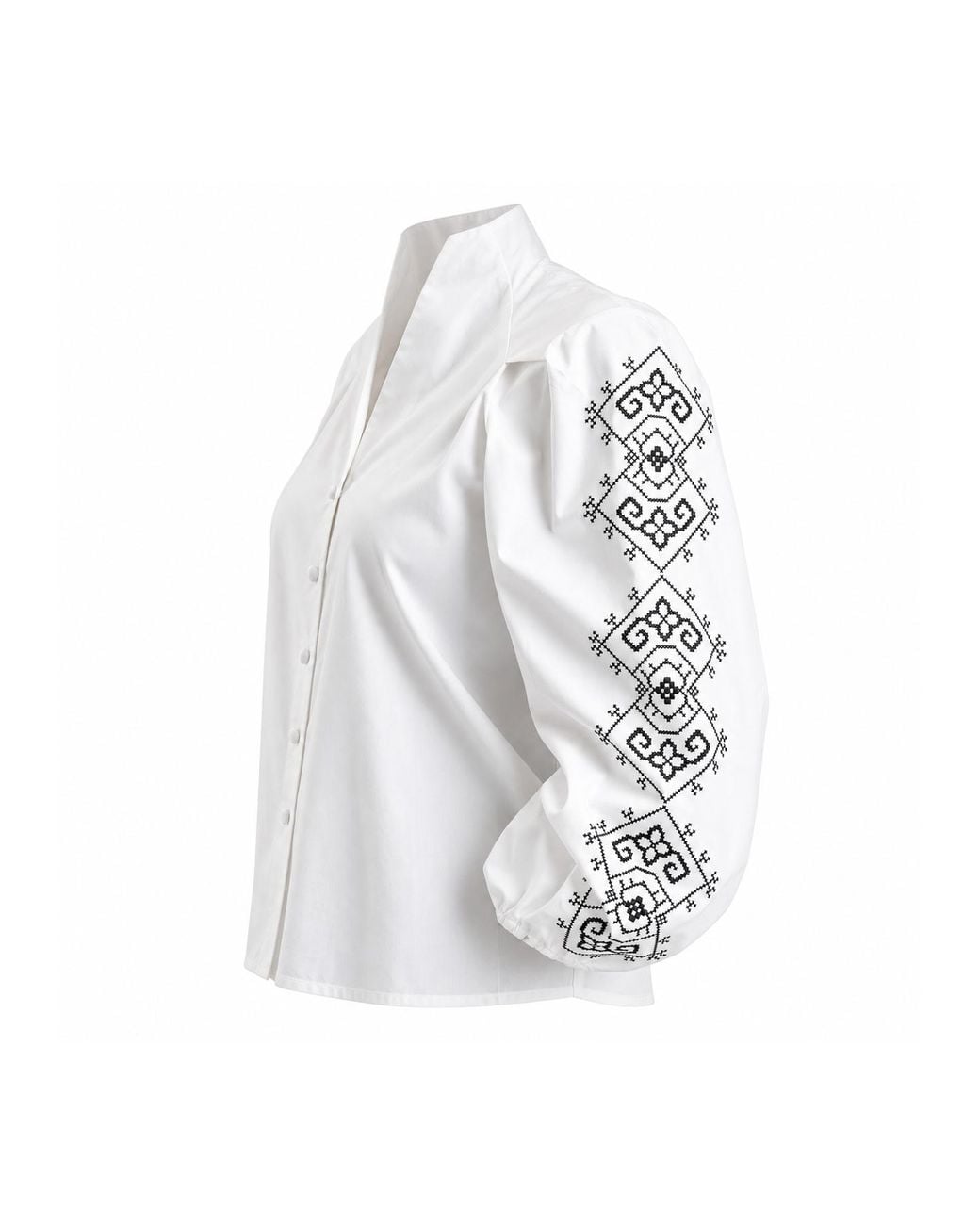 IZABELA MANDOIU White Embroidered Tunic Shirt