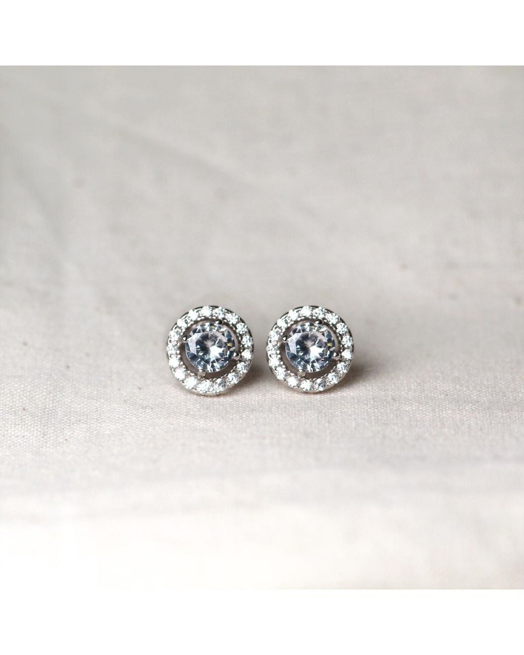 VicStoneNYC Fine Jewelry Metallic Halo Natural Diamond Platinum Earrings