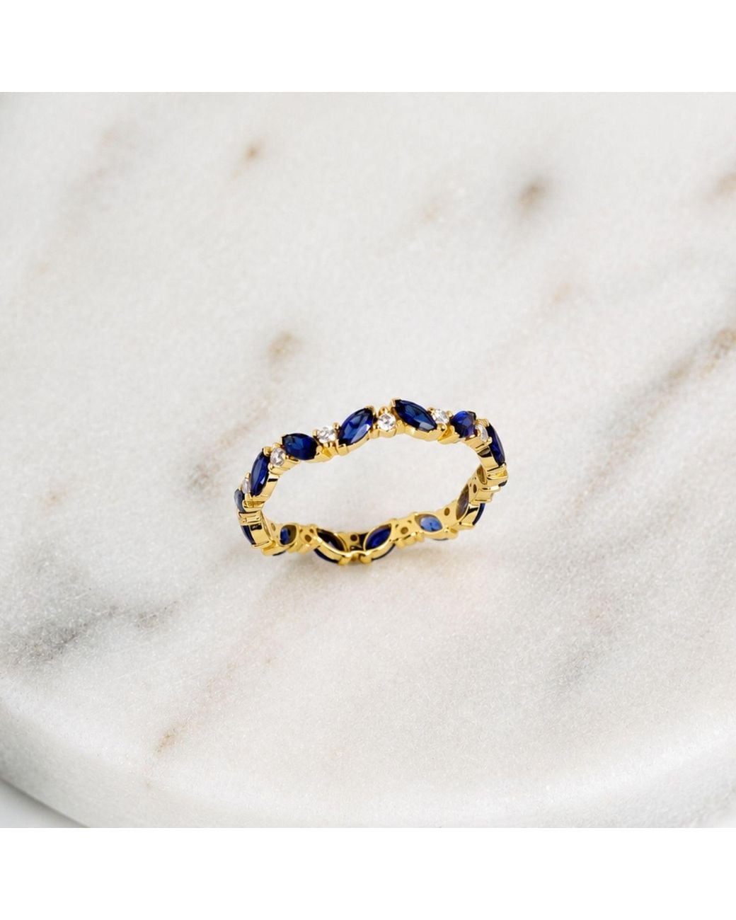 Belinda Jewelz Metallic Sapphire Marquise Birthstone Infinity Ring