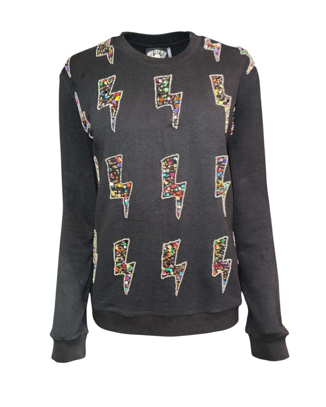 Any Old Iron Black Beaded Electric Lightning Sweatshirt for men