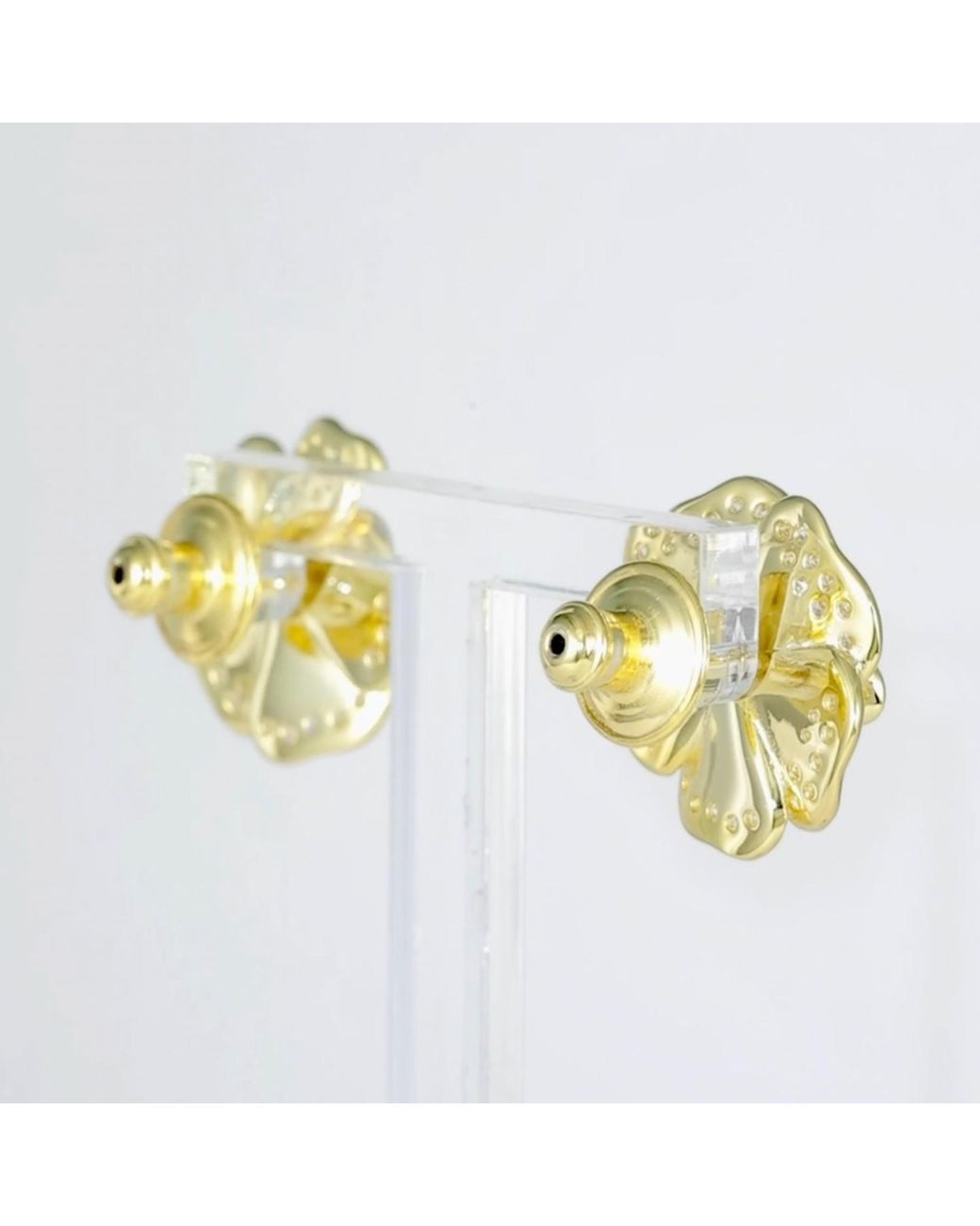 Santinni Metallic Tsarina Flower & Freshwater Pearl-Plated Earrings