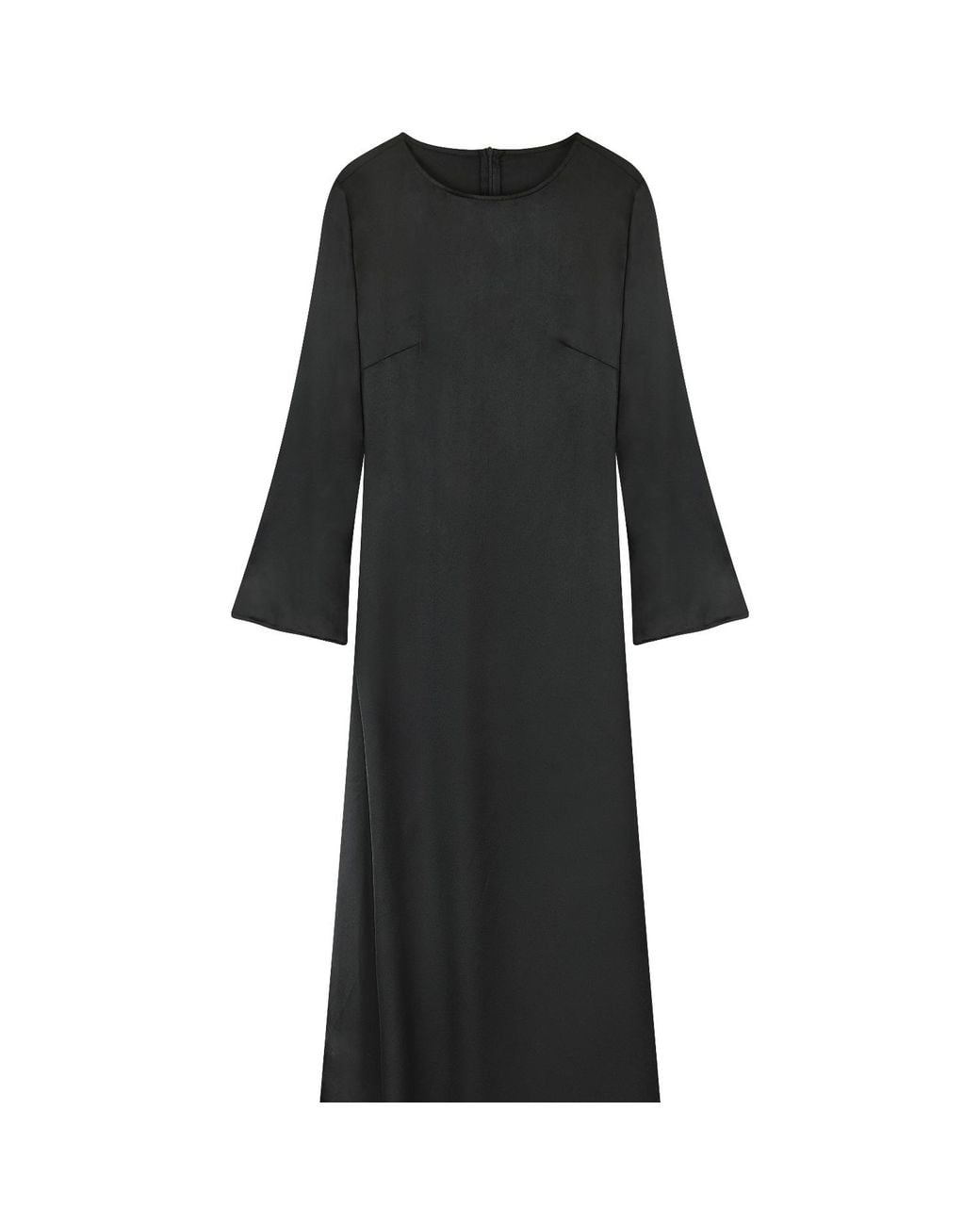 Rave on Trend Black Slip Long Sleeve Dress
