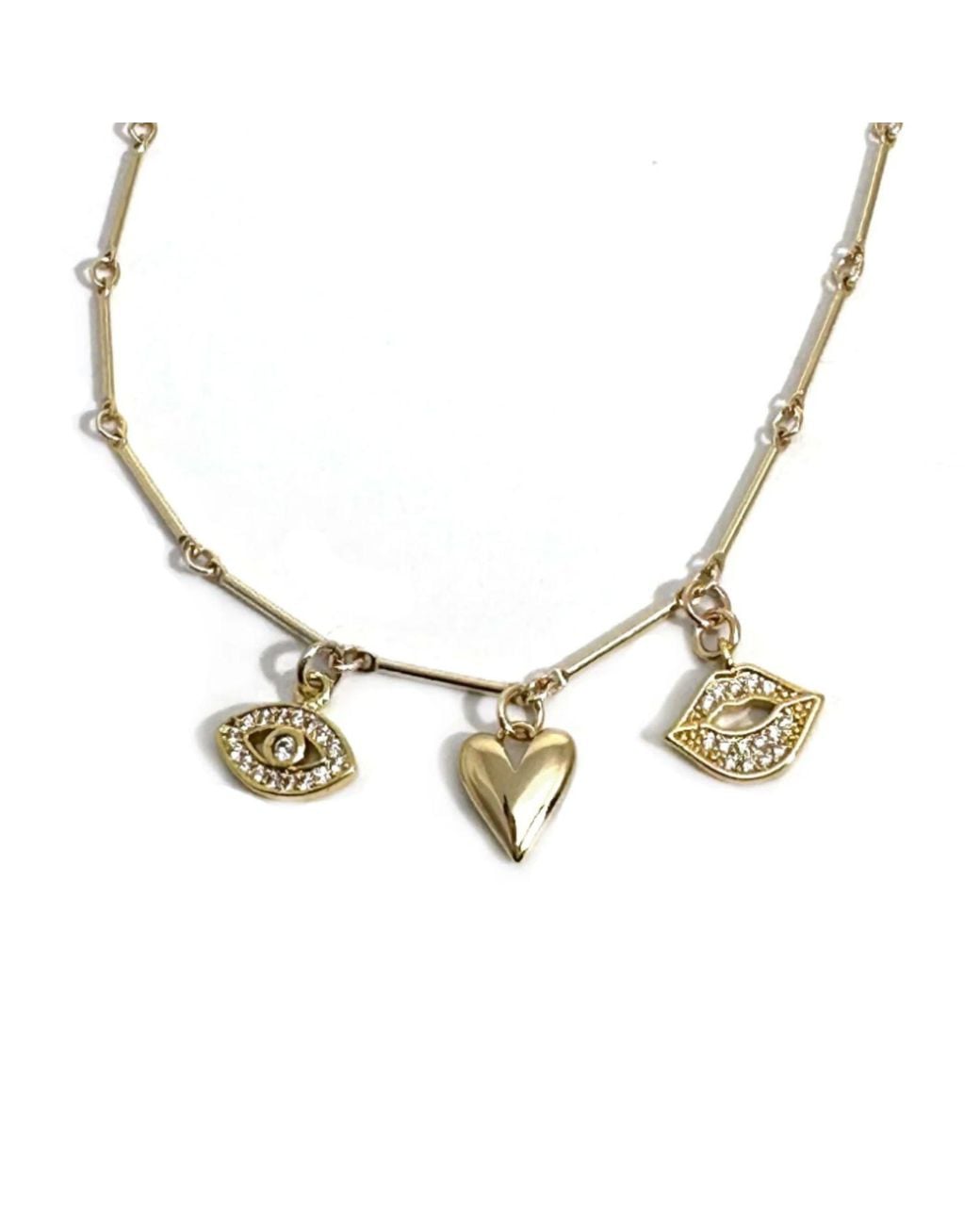 Rachel Nathan Metallic Love Letter Necklace