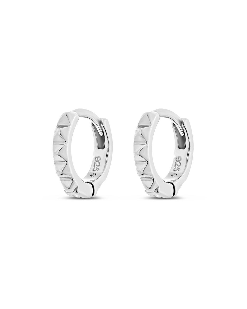 SALLY SKOUFIS Metallic Honeycomb Huggie Earrings