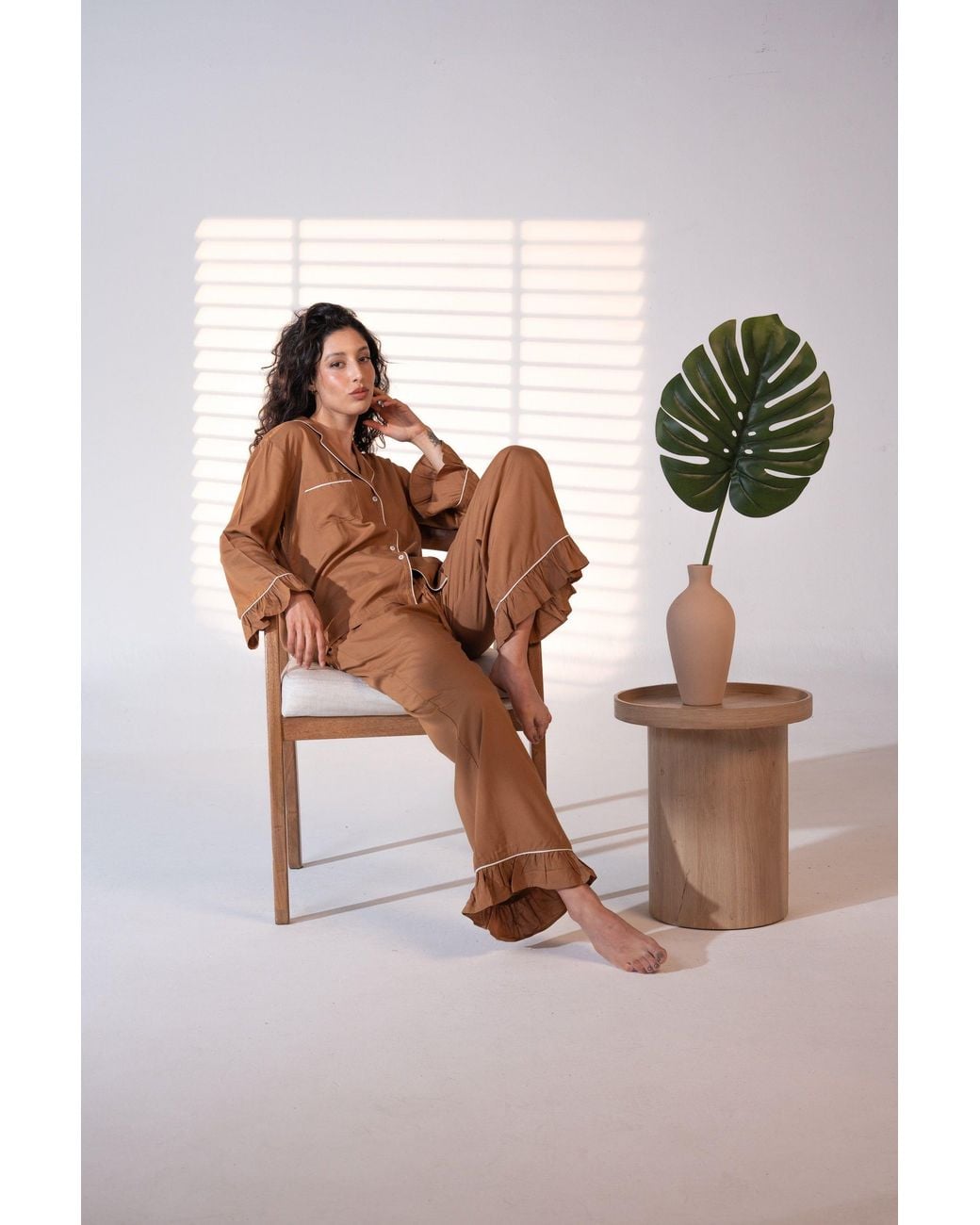 Carolina Benoit Brown Luxury Bamboo Pajama Set