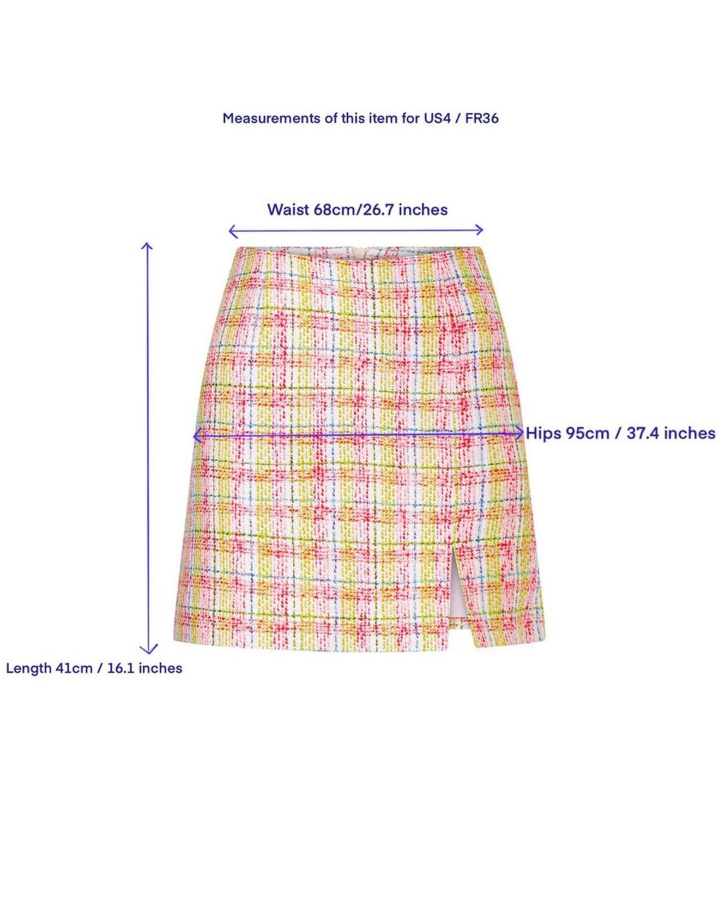NAZLI CEREN Multicolor Vance Cotton Tweed A-Line Skirt