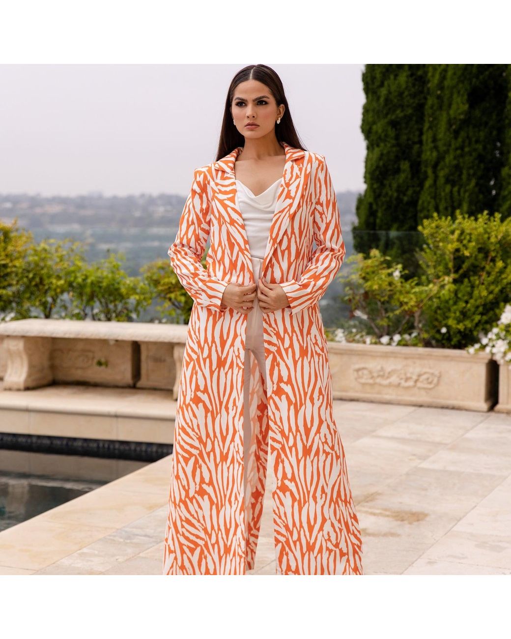 Roqaia Fashion House Pink Tangerine Dream Kaftan