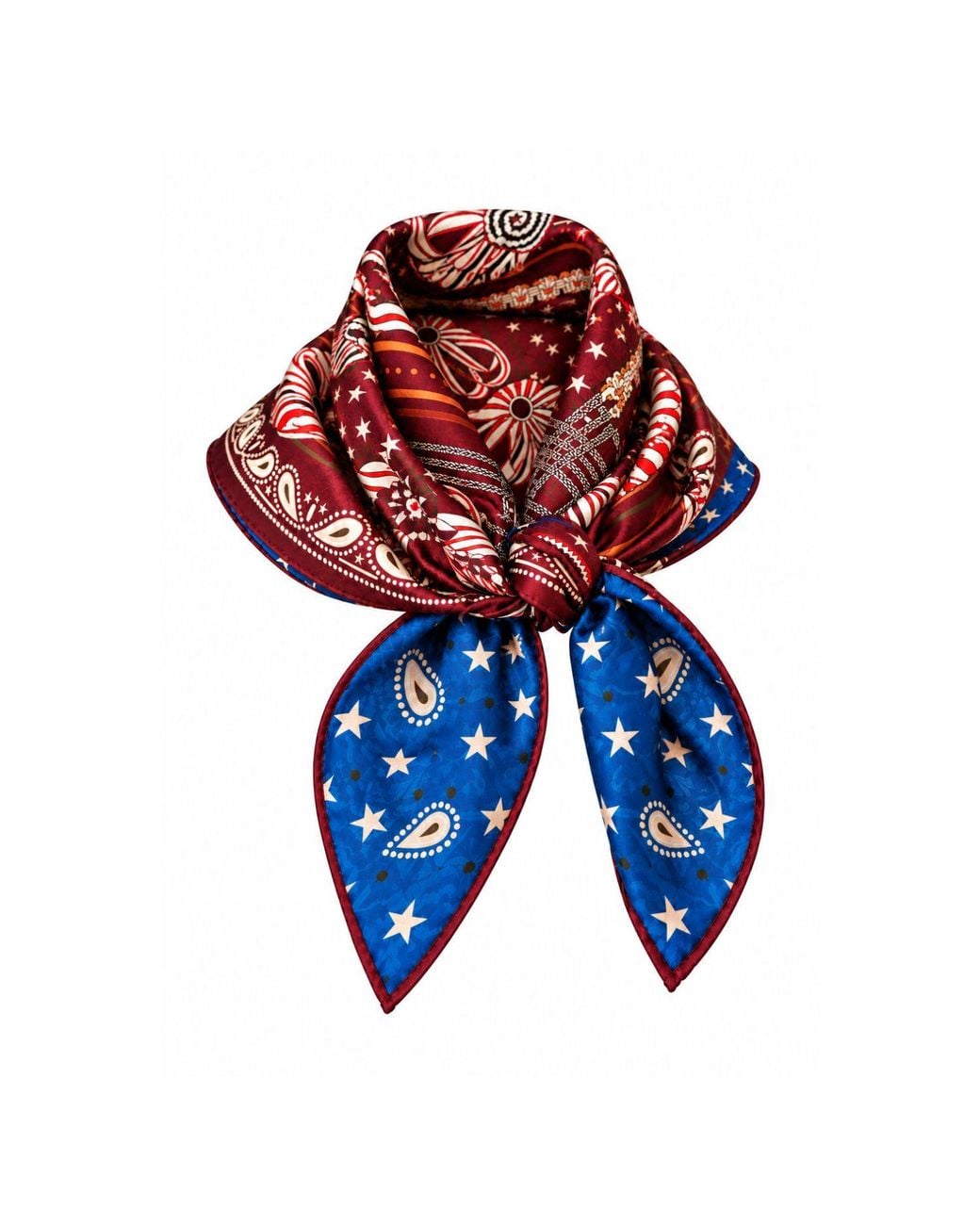 Luella Fashion Blue Silk Viscose Scarf Printed Patterns