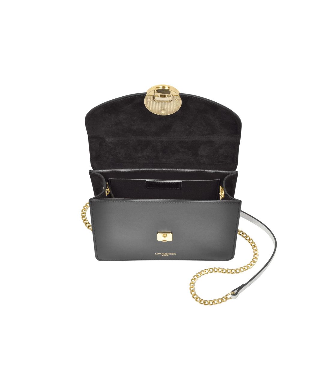 Le Parmentier White New Ondina Color Block Flap Top Leather Satchel Bag