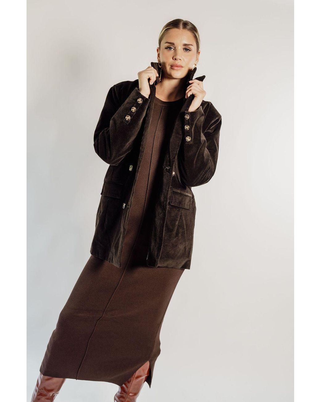 Rave on Trend Black Corduroy Blazer