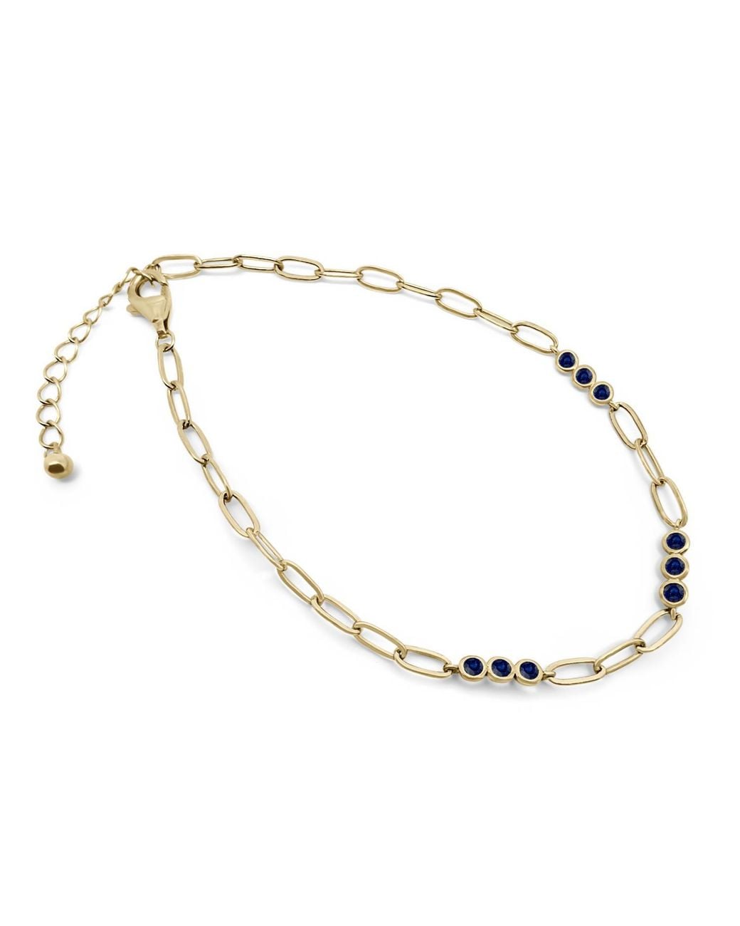 Clemence Wren Metallic Triple Sapphire Gemstone Bracelet Chain