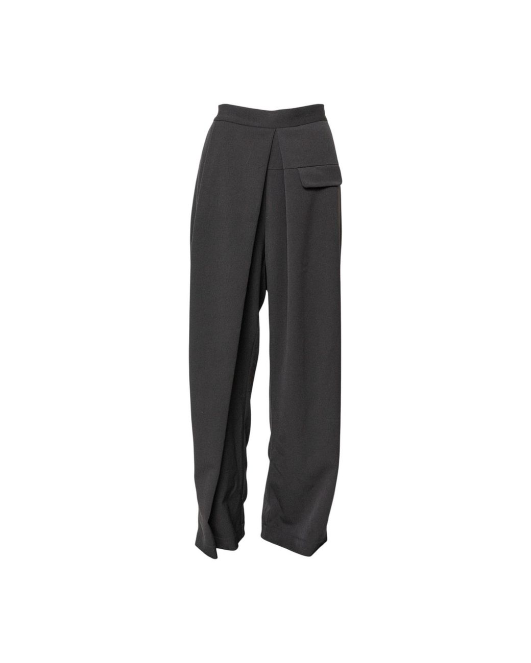 ARTISTA Black Max Wide Leg Folded Pants