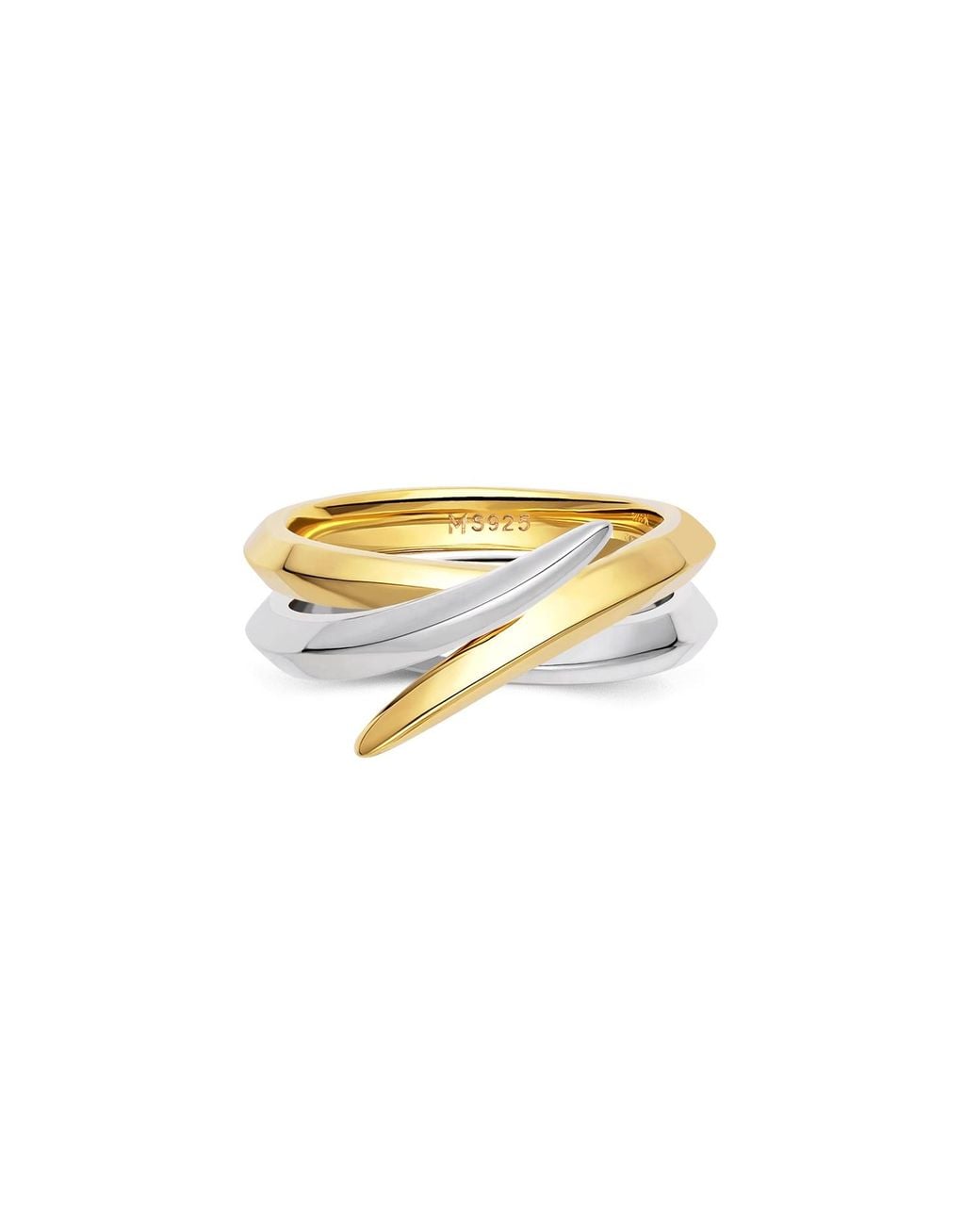 Meulien White Pointed Curve Ring