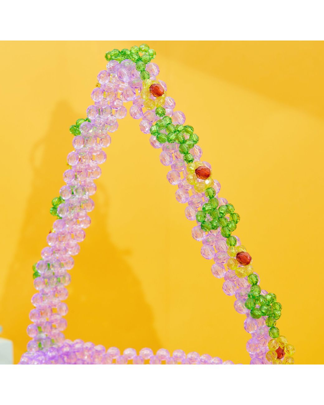 Tillie Beads Yellow Sunflower Floral Mini Bead Bag