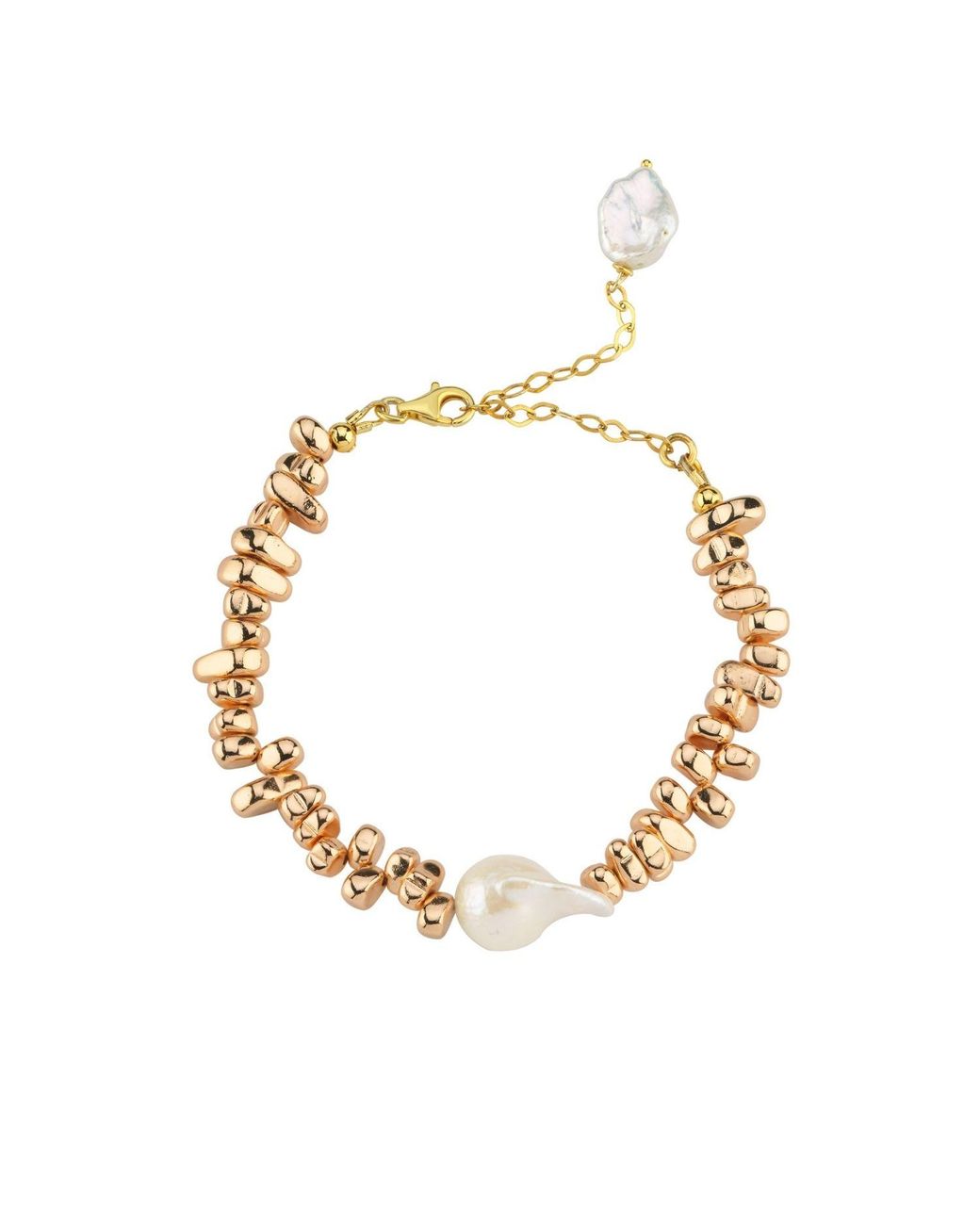 LINYA JEWELLERY Metallic Sirius Baroque Pearl Hematite Stone Bracelet