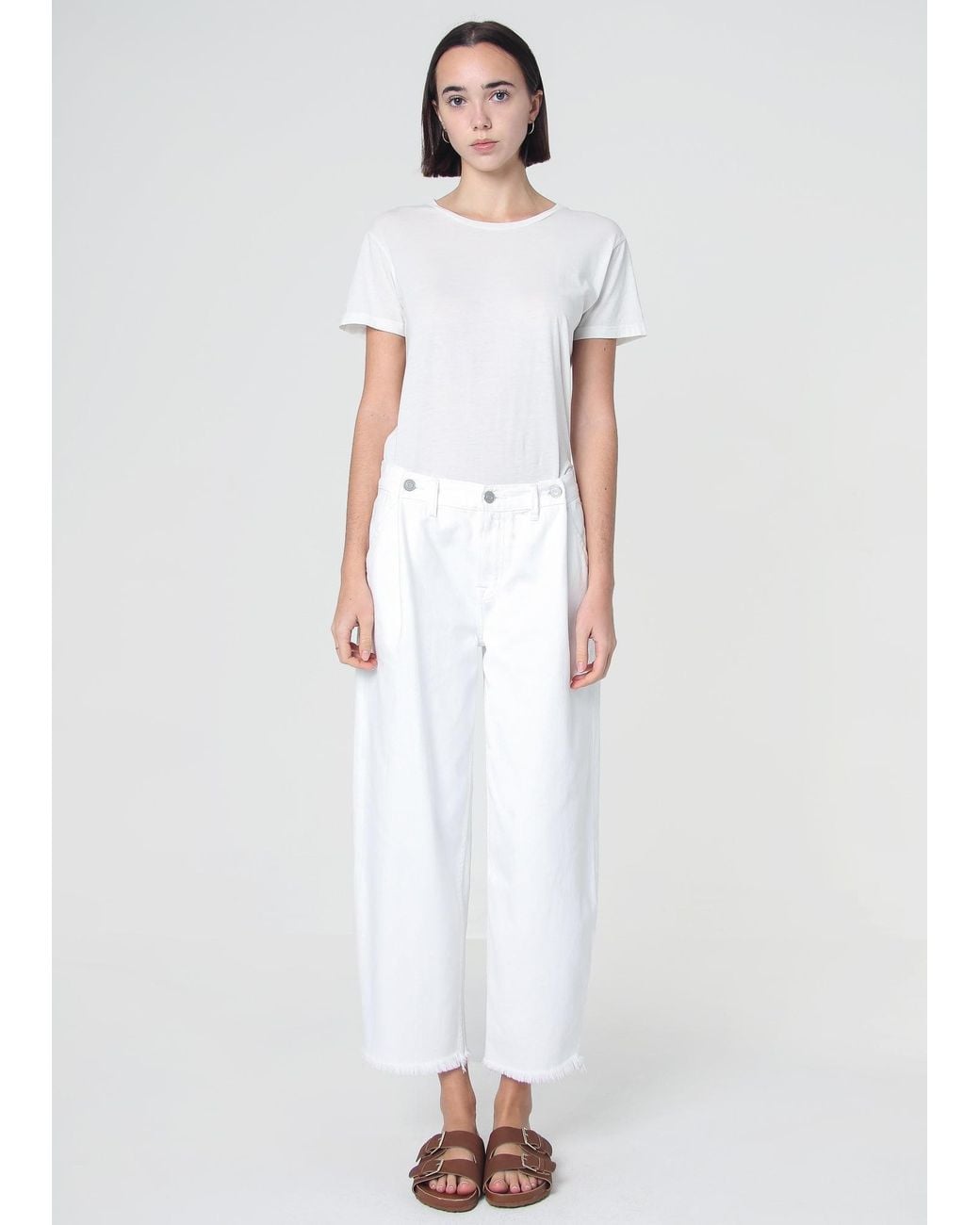 NOEND White Adeline Cropped Barrel