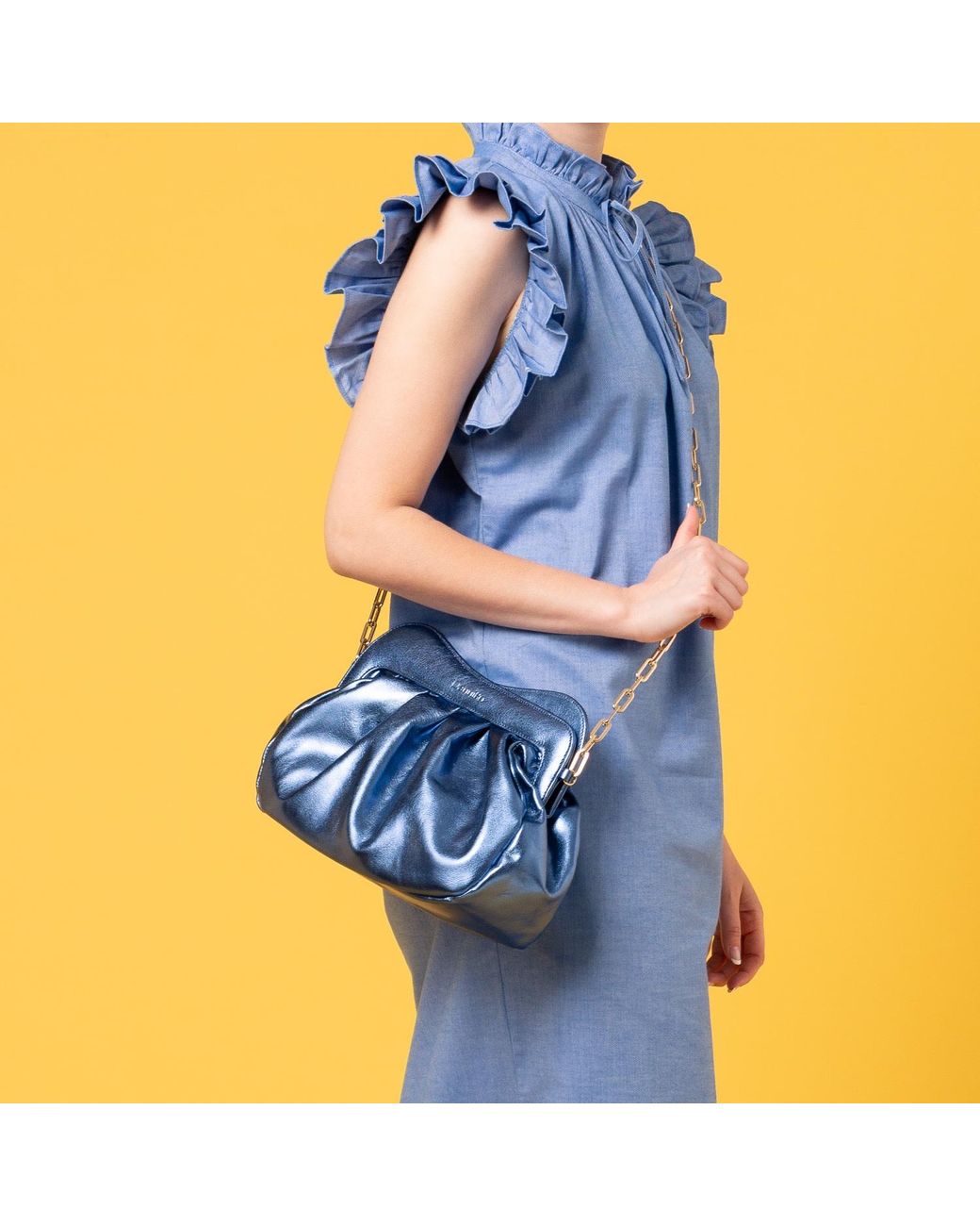 Danni Ro Blue Lisbon Large Clutch