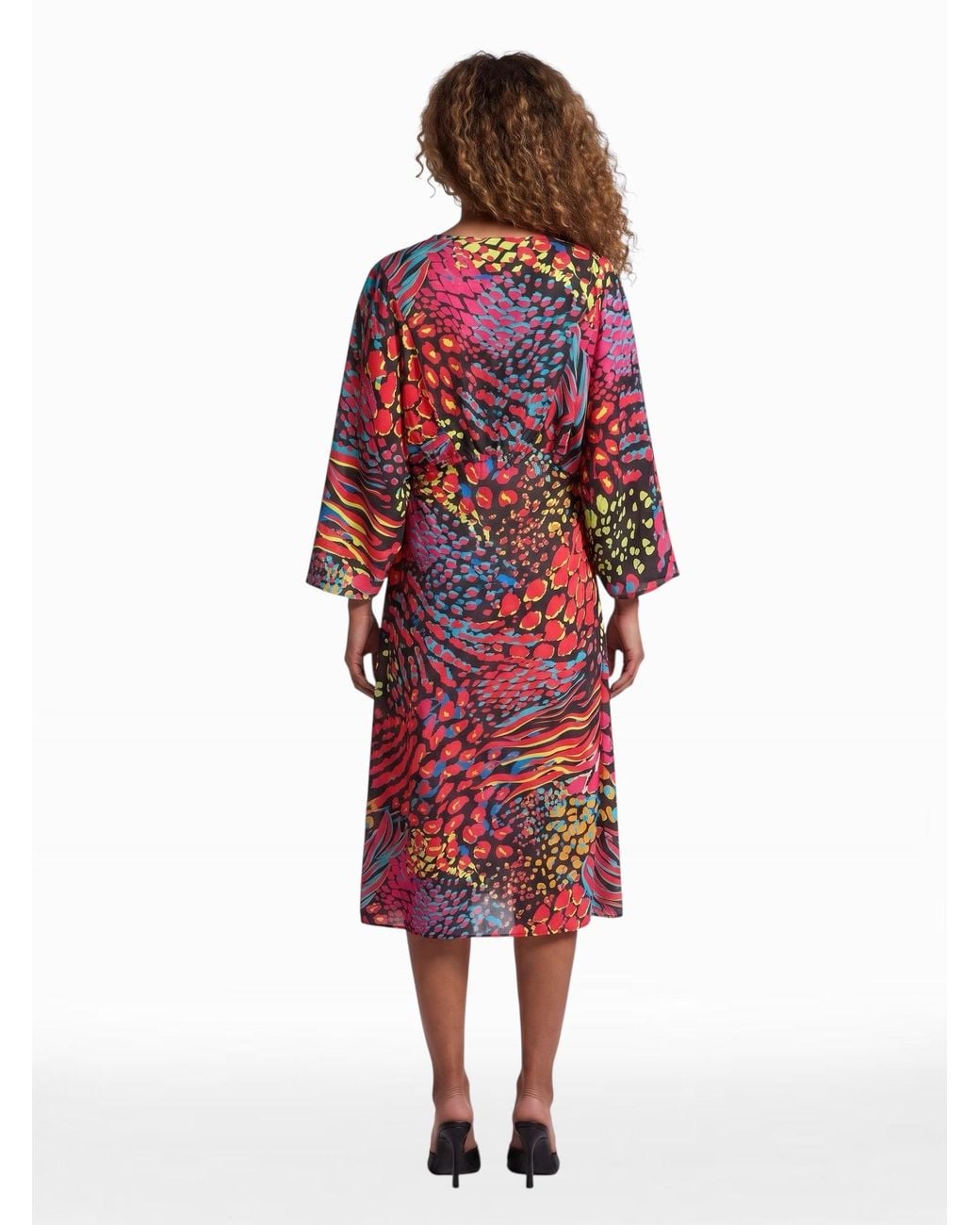 Any Old Iron Red Neon Animal Kyoto Dress