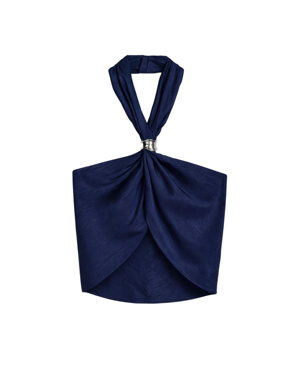 Nocturne Blue Embellished Halter-Neck Bustier Top