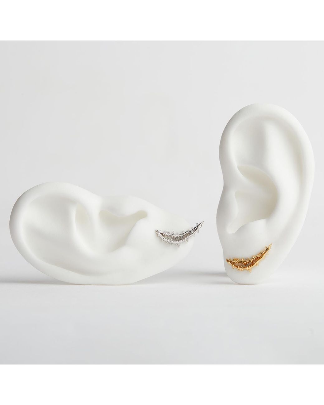 Kasun Metallic Smile Stud Earrings