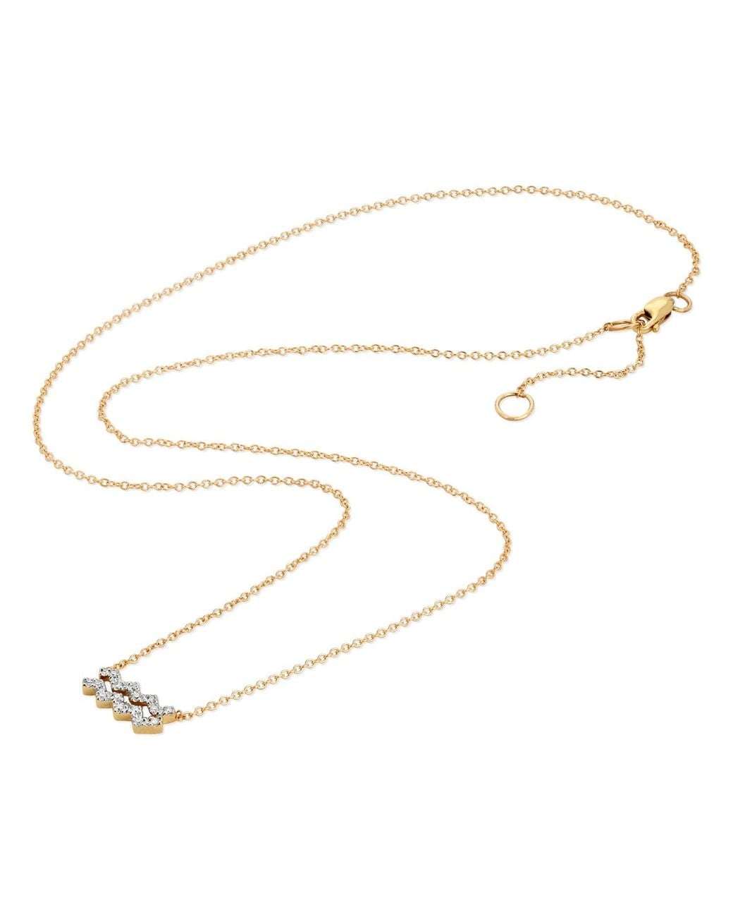 Heather Hawkins Jewelry Metallic Horoscope Zodiac Sagittarius Archer Arrow Symbol Fine Diamond Fourteen Karat Necklace