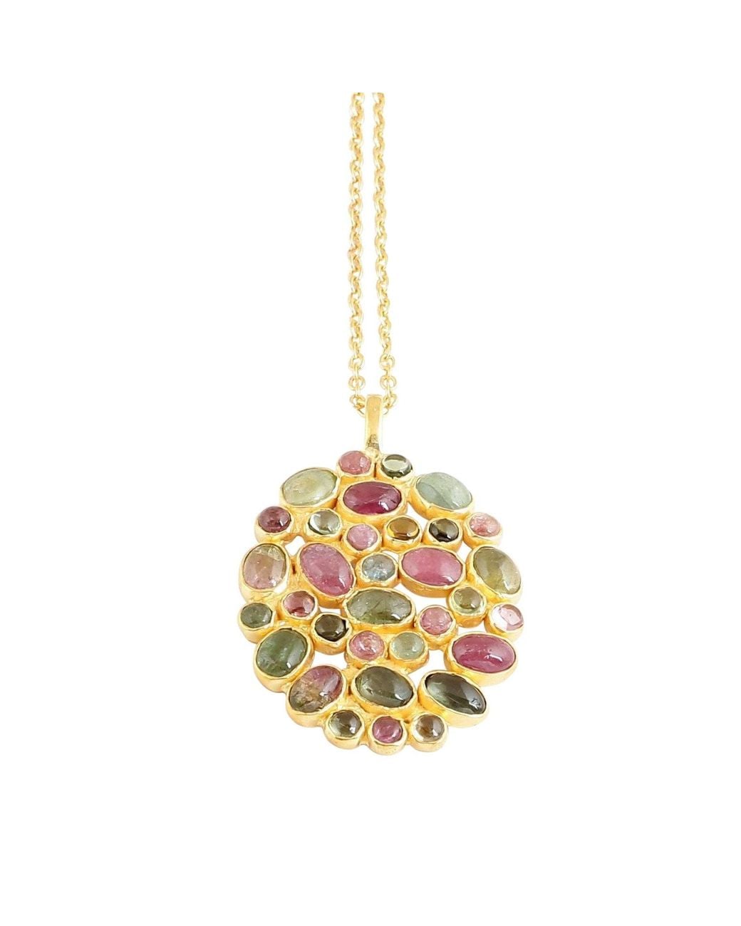 Opium Jewels Metallic Jali Pendant Necklace