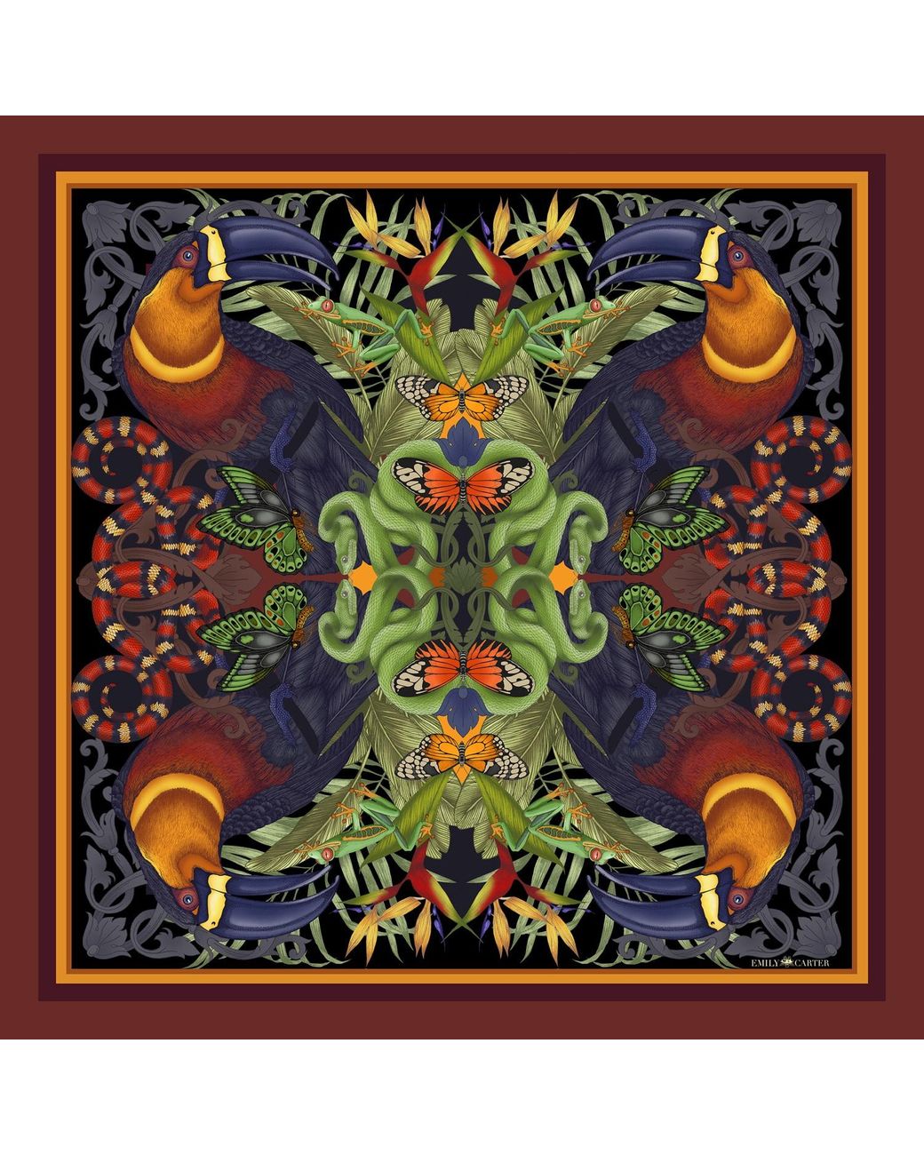 Emily Carter Blue The Tropical Toucan Scarf