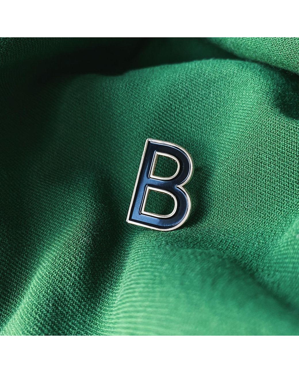 Make Heads Turn Black Enamel Letter B Pin